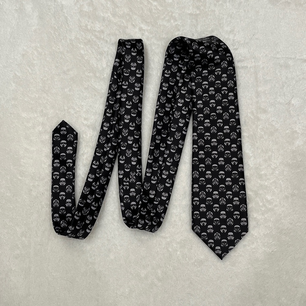 Star Wars Men’s Tie Stormtrooper Disney Black and White OS - Picture 4 of 5